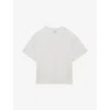 Reiss Womens White Ember V-neck Relaxed-fit Linen T-shirt