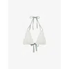 Reiss Womens White Green Rue Triangle Bikini Top In White