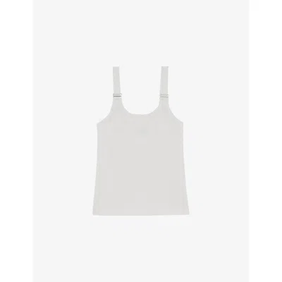 Reiss Womens White Isabella Scoop-neck Stretch-cotton Vest Top Xs