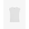 Reiss Womens White Jade Cap-sleeve Cotton T-shirt In White