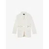 Reiss Womens Leia Rope-trim Woven Blazer White In White