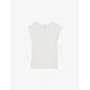 Reiss Womens White Mara Cap-sleeved Linen T-shirt