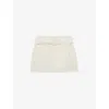 Reiss Womens White Mia Belted-waist Textured Stretch-cotton Mini Skirt