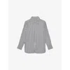 Reiss Womens Blair Striped Cotton Shirt White Navy