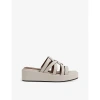 REISS REISS WOMEN'S WHITE NAYA CROSS-STRAP LEATHER PLATFORM SANDALS