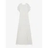 Reiss Womens  X Atelier Brackley Draped Duchess Satin Maxi Dress White In White