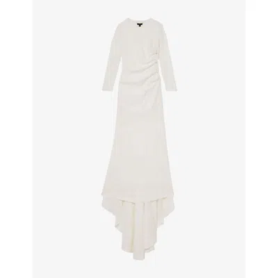 Reiss Womens  X Atelier Lorna Long-sleeve Stretch-woven Maxi Dress In White
