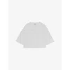 Reiss Womens White Round-neck Cropped Boxy Stretch-cotton T-shirt