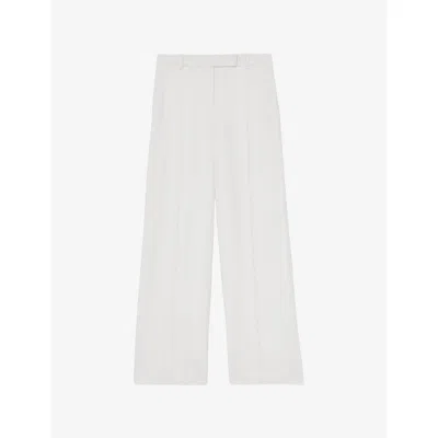 Reiss Womens Sierra Wide-leg High-rise Crepe Trousers White