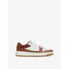 Reiss Womens  Astor Panelled Leather And Woven Low-top Trainers In White Tan