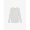 Reiss Womens White Tessa Ruched Stretch-cotton Top Xs