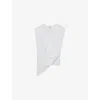 Reiss Womens Tilly Crewneck Draped Cotton T-shirt White Xs In White