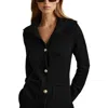 Reiss Black Wool-cashmere Spread Collar Cardigan In Black