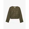Reiss Womens Wynee Cropped Regular-fit Woven Jacket Gold In Gold