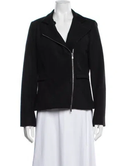 Pre-owned Reiss Wool Biker Jacket In Black
