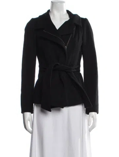Pre-owned Reiss Wool Biker Jacket In Black