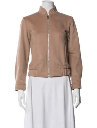 Pre-owned Reiss Wool Bomber Jacket In Neutrals