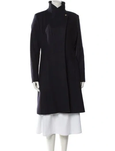 Pre-owned Reiss Wool Coat In Blue