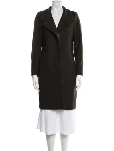 Pre-owned Reiss Wool Coat In Green