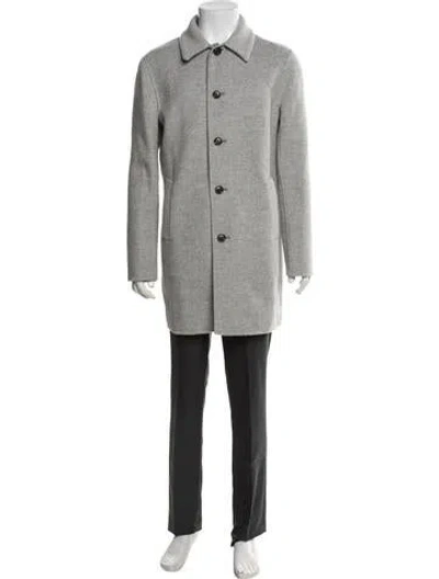 Pre-owned Reiss Wool Coat In Grey