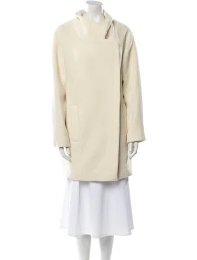 Pre-owned Reiss Wool Coat In Neutral