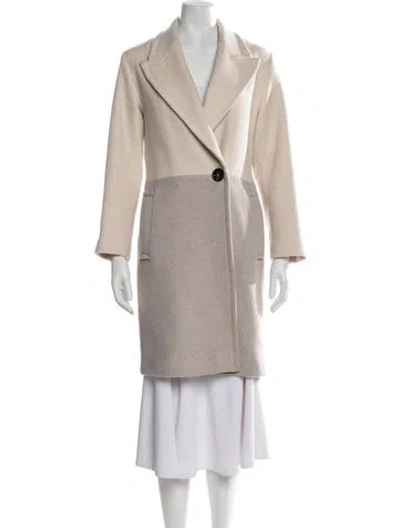 Pre-owned Reiss Wool Coat In Neutral
