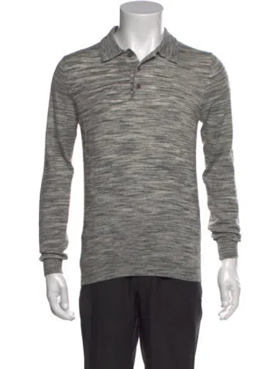 Pre-owned Reiss Wool Collar Polo Sweater In Gray