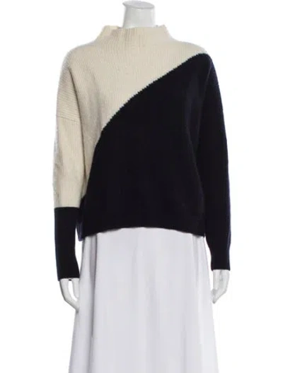 Pre-owned Reiss Wool Colorblock Pattern Sweater In Blue