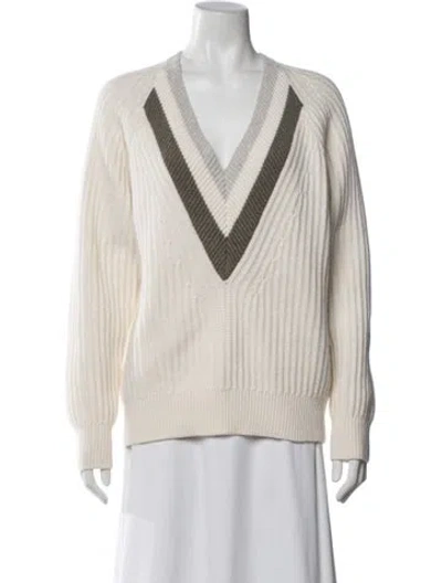 Pre-owned Reiss Wool Colorblock Pattern Sweater In Neutrals