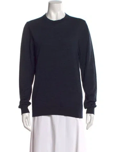 Pre-owned Reiss Wool Crew Neck Sweater In Blue