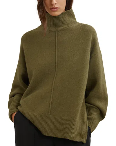 Reiss Wool Funnel Neck Sweater In Green