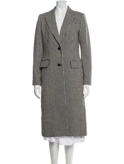Pre-owned Reiss Wool Houndstooth Print Coat In Multi
