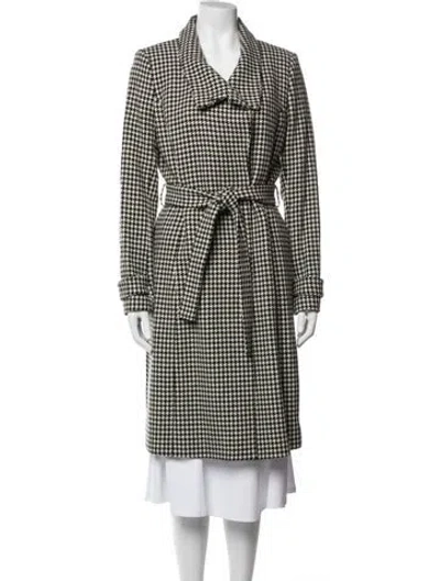 Pre-owned Reiss Wool Houndstooth Print Coat W/ Tags In Multicolor
