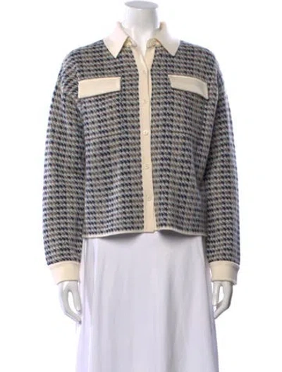 Pre-owned Reiss Wool Houndstooth Print Sweater In Multi