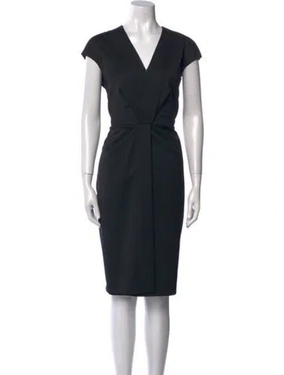 Pre-owned Reiss Wool Knee-length Dress In Black
