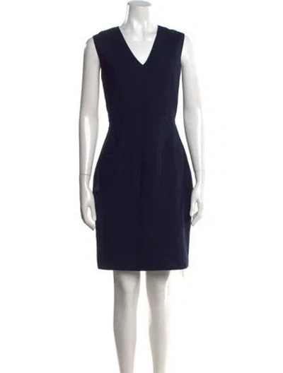 Pre-owned Reiss Wool Knee-length Dress In Blue