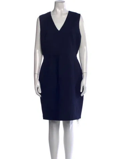 Pre-owned Reiss Wool Knee-length Dress In Blue