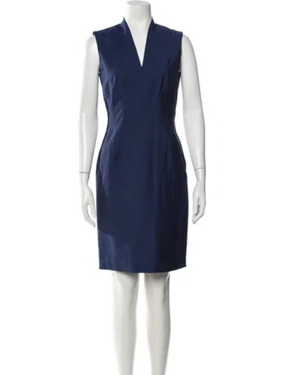 Pre-owned Reiss Wool Knee-length Dress In Blue