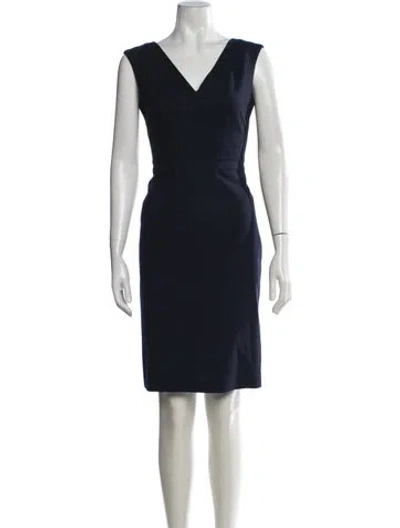 Pre-owned Reiss Wool Knee-length Dress In Blue