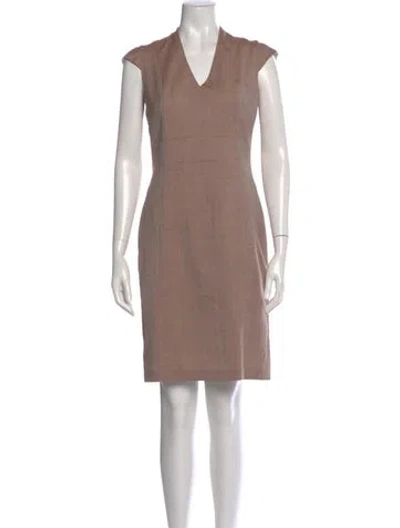 Pre-owned Reiss Wool Knee-length Dress In Neutral