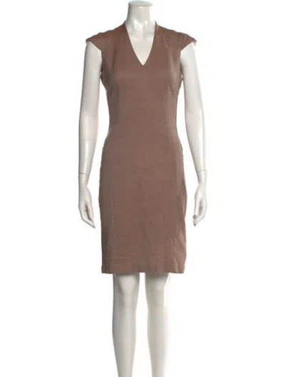 Pre-owned Reiss Wool Knee-length Dress In Neutral