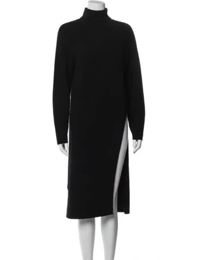 Pre-owned Reiss Wool Long Dress In Black