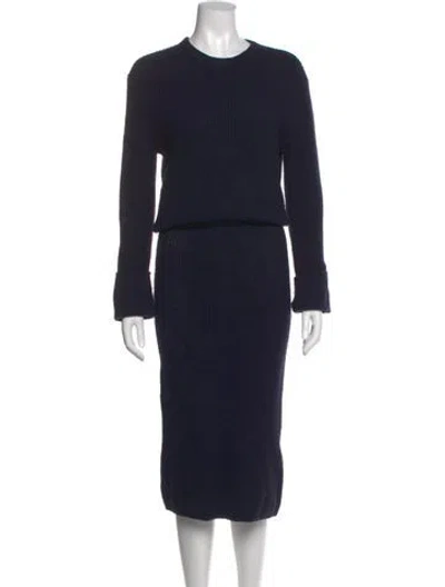Pre-owned Reiss Wool Long Dress In Blue