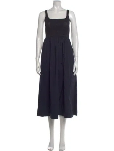 Pre-owned Reiss Wool Midi Length Dress In Blue