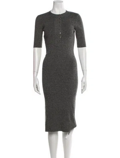 Pre-owned Reiss Wool Midi Length Dress In Gray