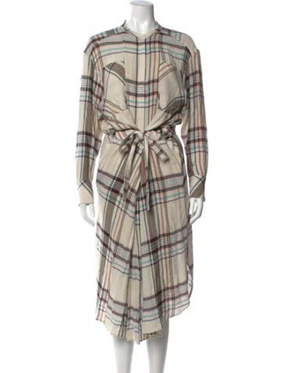 Pre-owned Reiss Wool Midi Length Dress In Neutral