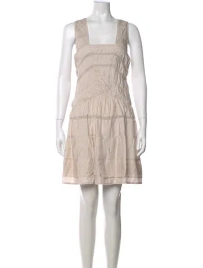 Pre-owned Reiss Wool Mini Dress In Neutral