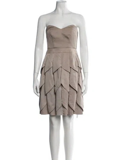 Pre-owned Reiss Wool Mini Dress In Neutrals