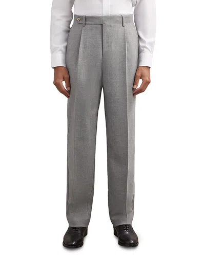 Reiss Wool Mixer Tailored Fit Trousers In White
