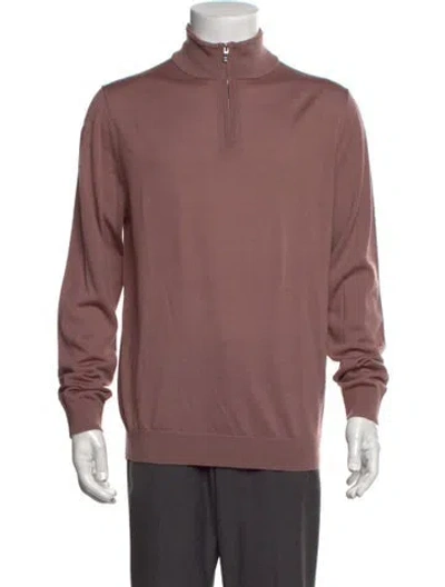 Pre-owned Reiss Wool Mock Neck Pullover W/ Tags In Pink